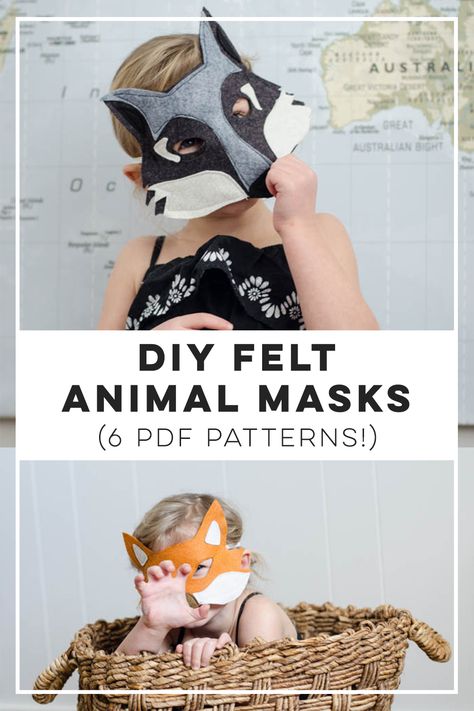 These masks are adorable and make such great diy gifts for kids! Bear Mask Template, Felt Animal Masks Diy, Animal Masks Diy, Diy Felt Animals, Printable Animal Masks, Felt Animal Masks, Animal Masks For Kids, Felt Decor, Animal Face Mask