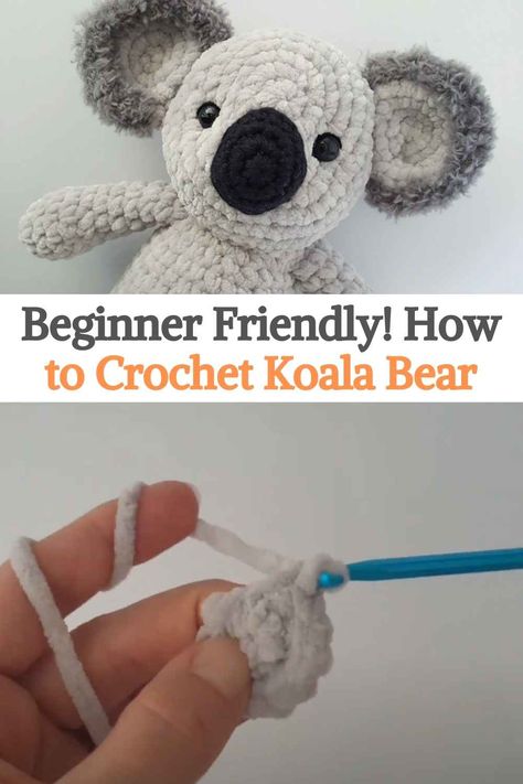 Today we will learn how to make this cute amigurumi koala, it is quite simple to do and with the video tutorial we can go step by step doing the project with the creator, which greatly reduces the possibility of making mistakes. The creator also has other amigurumi bear tutorials in case you want to venture first with another type of bear, the body is mostly the same as this one, what changes is the head. It is so simple to make that we could say that it is a project for beginners... Crochet Amigurumi Free Patterns Koala, Easy Crochet Bear For Beginners, Amigurumi Free Pattern Koala, Crochet Kola, Koala Bear Crochet Pattern Free, Koala Amigurumi Free Pattern, Koala Crochet Pattern Free, Crochet Koala Free Pattern, Koala Bear Crochet