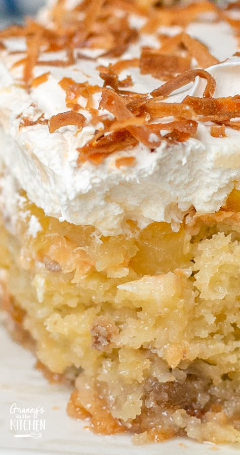 Tropical Poke Cake, Piña Colada Cake Recipe, Coconut Pineapple Poke Cake, Pins Colada Cake, Hawaiian Poke Cake, Pina Colada Cake Recipe Easy, Pina Colada Cake Recipe From Scratch, Pina Colada Pound Cake Recipe, Pina Colada Poke Cake Recipe