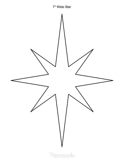 Star Template christmas 7inch Christmas Stencils Printables Templates, Star Template Printable, Stencils Printables Templates, Christmas Crafts Sewing, Printable Craft Templates, Christmas Ornament Template, Art Stencils, Star Coloring Pages, Printable Star