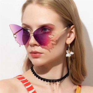 Festival Mode, Oversized Fashion, Fashion Oversized, Steampunk Sunglasses, Sunglasses Women Fashion, Heart Shaped Sunglasses, Blue Sunglasses, Butterfly Sunglasses, Rimless Sunglasses