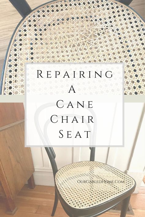 You might be surprised how easy it is to repair the cane chair seat of your bentwood with just some ordinary household tools. No special skills needed! #DIY #canechair #repair #homerepair #rattanchair #bentwoodchair #rushcane #howto #repaircanechair Cane Chair Makeover, Homestead Diy, Recovering Chairs, Cane Chairs, Cane Back Chairs, Wicker Rocking Chair, Faux Fireplace Diy, Chair Repair, Thonet Chair