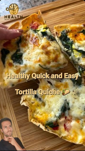 Pedro Baptista on Instagram: "Healthy, quick, and delicious! 🌟   This tortilla quiche bake is perfect for any time of day, packed with protein and veggies, and ready in no time!  Ingredients:  -Tortilla -3 eggs -Cottage cheese -Shredded cheese -Paprika -Spinach or any vegetable you like -Salt and pepper  Method:  -Place the tortilla in a pan. -Mix eggs, cottage cheese, salt, and pepper. -Add shredded cheese and veggies. -Bake for 20 minutes at 180°C.  ✅️ Save this recipe and FOLLOW for more quick and healthy recipes!   Credits: @recipery.app  Disclaimer: This recipe is for informational purposes and supports a balanced diet. Adjust ingredients based on your personal health needs.  #healthyrecipes #quickmeals #tortillabake #proteinpacked #mealprepideas #easyrecipes #balancedmeals #healthmy Tortilla Quiche Bake Recipe, Tortilla Egg Cottage Cheese, Breakfast Tortilla Quiche Bake, Cottage Cheese Tortilla Wrap, Easy Tortillas, Cottage Cheese Recipes Breakfast, Eggs Cottage Cheese, Tortilla Quiche, Keto Tortillas