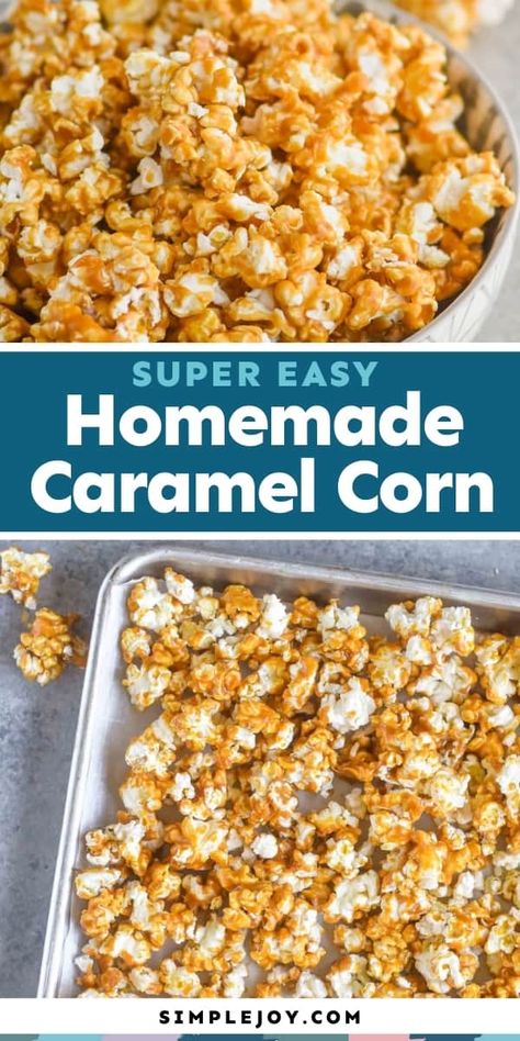 Caramel Corn is an easy treat that your whole family will love! Made with simple ingredients, this recipe is a winner! Carmel Corn Recipe Easy, Carmel Popcorn Recipe, Carmel Corn Recipe, Caramel Popcorn Recipe Easy, Carmel Popcorn, Caramel Corn Recipe, Homemade Caramel Popcorn, Homemade Caramel Corn, Popcorn Recipes Easy