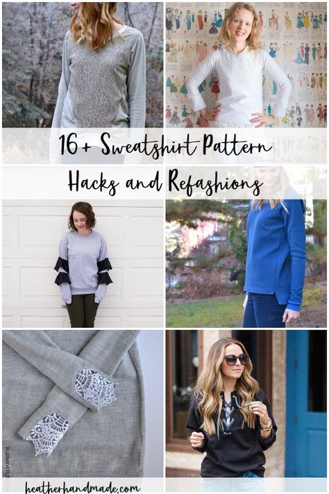 Diy Sweatshirt Refashion, Sweater Hacks, Diy Ruffle, Sweater Tutorial, Sweatshirt Pattern, Sweatshirt Makeover, College Outfits Comfy, Sweatshirt Refashion, Upcycle Sweatshirt