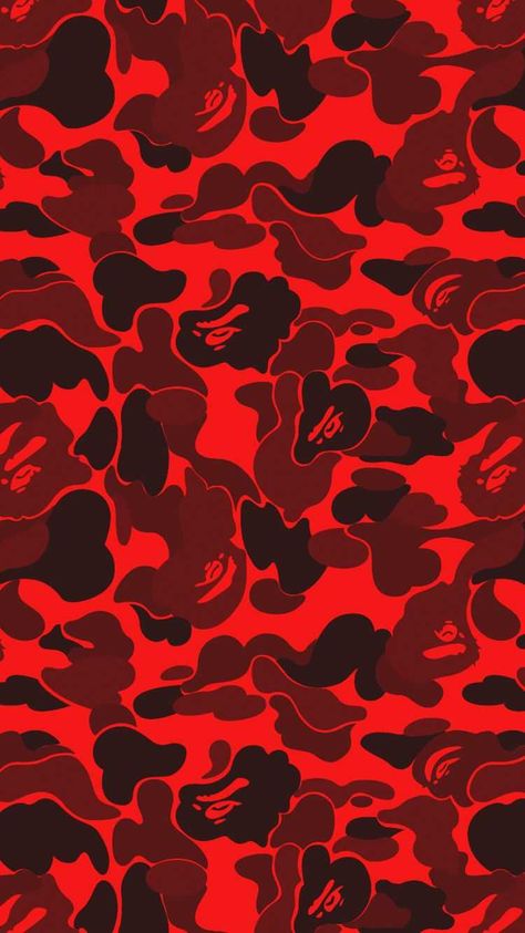 Red Bape Wallpaper, Red Camo Wallpaper, Bape Camo Wallpaper, Camoflauge Wallpaper, Bape Wallpaper, Bape Wallpaper Iphone, Camouflage Wallpaper, Kaws Iphone Wallpaper, Red Camouflage