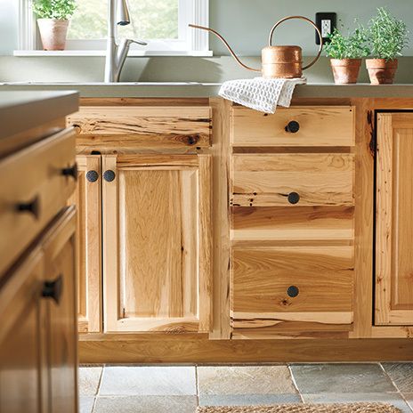 Rustic Corner Cabinet, Hickory Kitchen Cabinets, Hickory Kitchen, Stock Kitchen Cabinets, Outdoor Kitchen Cabinets, Stock Cabinets, Outdoor Kitchen Appliances, Cabinet Door Styles, Furniture Board