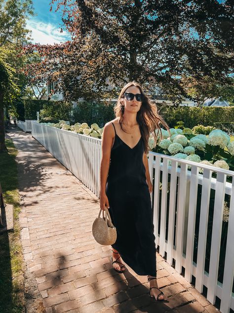 Summer Black Dress Outfit, Black Slip Dress Outfit, Jenni Kayne Dress, Slip Dress Casual, Natalie Borton, Slip Dress Outfit, Summer Slip Dress, New York Summer, Summer Stuff