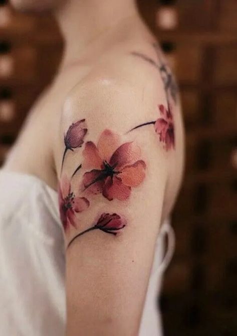 Tattoo Lily, Tattoos Pinterest, Watercolor Tattoo Flower, Wild Tattoo, Beautiful Flower Tattoos, Flower Tattoo Shoulder, Disney Tattoo, Shoulder Tattoos For Women, Diy Tattoo