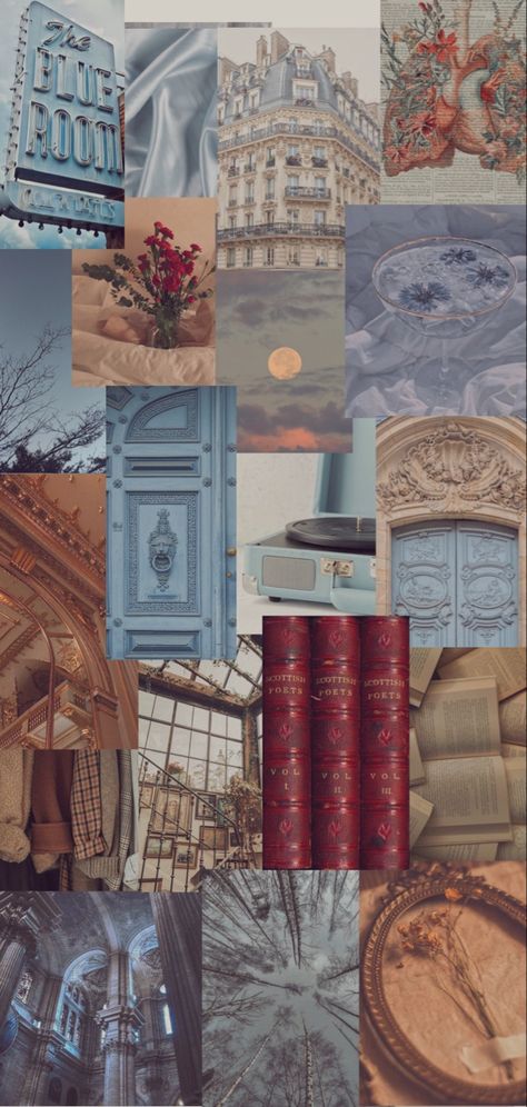 Light Blue And Red Aesthetic, Blue And Cream Aesthetic, Blue Academia, Blue Feeds, Books Flowers, Warm Aesthetic, Big Room, Light Academia Aesthetic, Library Aesthetic