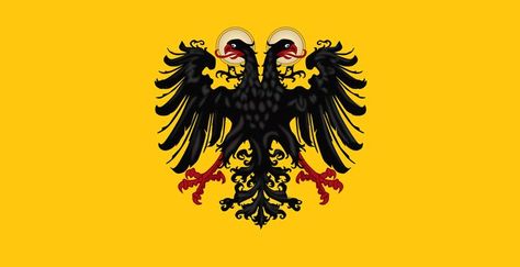 Roman Empire Wallpaper, Roman Empire Flag, Medieval Symbols, Empire Flag, Pictures Of Flags, Empire Wallpaper, Yellow Banner, Double Headed Eagle, Holy Roman Empire