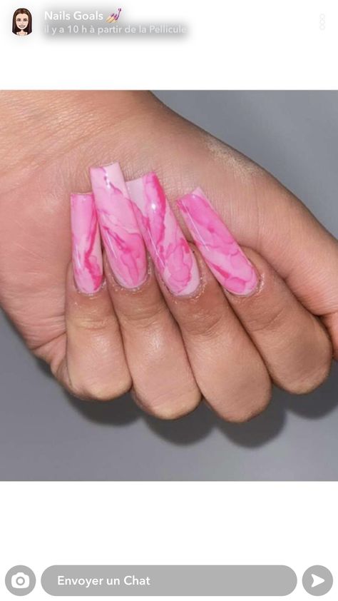 Pink Marble Nails, Neon Pink Nails, Neon Acrylic Nails, Hot Pink Nails, Color Nails, Marble Nails, Nail Design Ideas, Funky Nails, Acrylic Nails Coffin