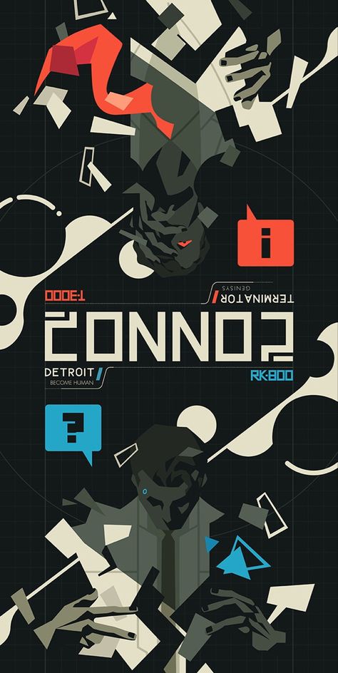 Dbh Poster, Dbh Background, Dbh Wallpaper, Detroit Become Human Wallpaper, Detroit Become Human Fanart, Detroit Wallpaper, Kartu Tarot, Futuristic Typography, Dbh Connor