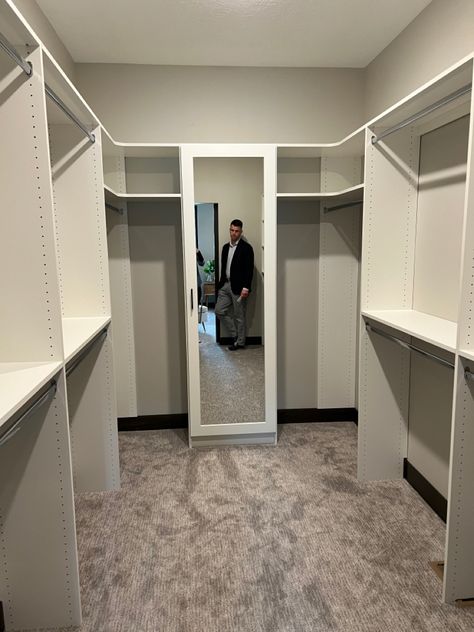 Basic Walk In Closet Ideas, 7x7 Closet Walk In, 6x6 Walk In Closet, Walk In Closet Ideas With Mirror, Diy Closet Remodel Walk In, Master Closet Design Ideas, Medium Sized Walk In Closet, 7x14 Walk In Closet, 10x10 Master Closet Layout