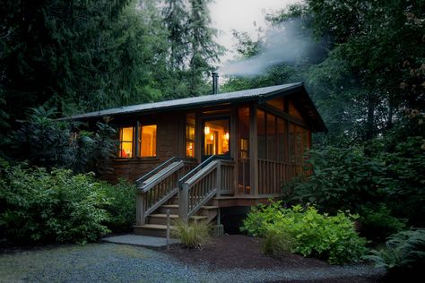 The Writers Refuge Langley Washington, Ilvermorny Houses, Turret House, Writers Retreat, Retreat Home, Buy A Tiny House, Little Cabin In The Woods, Cottages And Bungalows, Small House Interior Design