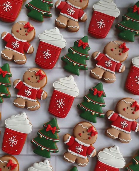 Christmas Cookie Decoration Ideas, Cookie Decoration Ideas, Jul Kaka, Christmas Cookie Cake, Christmas Sugar Cookies Decorated, Cute Christmas Cookies, Cookie Decoration, Royal Iced Cookies, Decorações Com Comidas