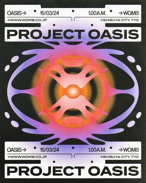 Project Oasis, Rave flyer concept (3/3) | © 2023 _ _ _ #graphicdesign #design #visualart #visualgraphic #tipography #art #digitalart #designer #designers #creative #creatives #artist #digitalart #graphic #graphicart #graphics #photoshop #illustrator #posterdesign #vector #vectorart #visualstyle #poster #posterdesign #typography #typefacedesign #albumartwork #album #cover #typefacedesign Concept Space Design, Album Art Poster, Typography And Illustration Poster, Album Art Graphic Design, Rave Design Poster, Thermal Graphic Design, Heatmap Graphic Design, Rave Poster Design, Graphic Design Illustration Art Poster