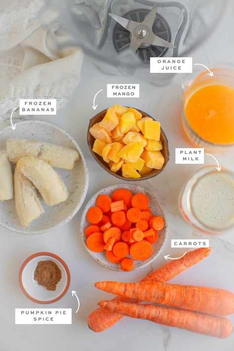 Creamy Carrot Smoothie Spinach Carrot Smoothie, Carrot Shake Smoothies, Baby Smoothie Recipes, Smoothies With Veggies, Veggie Smoothies For Kids, Hidden Veggie Smoothie, Liquid Fasting, Fruit And Veggie Smoothies, Baby Smoothie