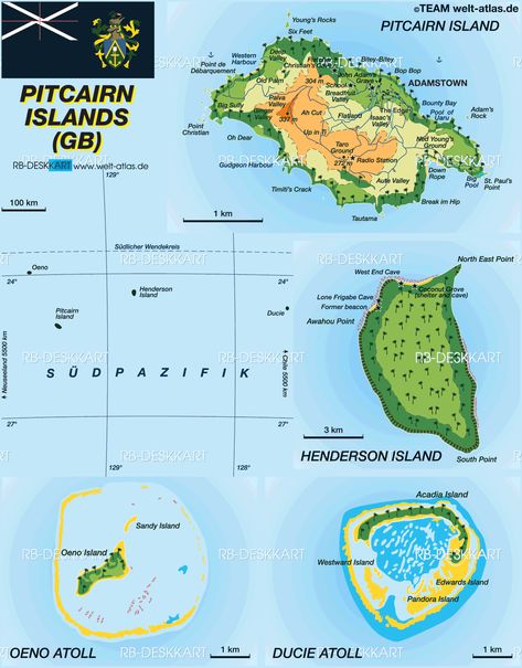 Karte von Pitcairn Islands Pitcairn Island, Midway Islands, Greece Map, British Overseas Territories, Sailing Trips, Pacific Islands, Island Map, World Geography, Living Off The Land