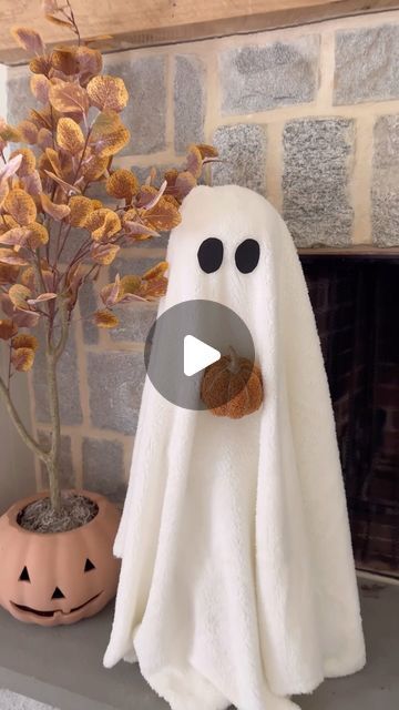 Ashley Savage | Home Decor on Instagram: "👻TOMATO CAGE GHOST👻 comment SHOP to get supplies sent straight to your inbox! I wanted to make a tomato cage ghost that is inspired by the pottery barn ghost pillow. I think it turned out so cute holding the little pumpkin and I love the texture the sherpa brings!
What do y’all think?! If you buy the supplies please note that you may want to grab 2 yards of Sherpa from hobby lobby instead of the 1.5 from Walmart. Mine is short in the back but it doesn’t show because it is up against my fireplace. Also, make sure you push the styrotoam ball on the tomato cage as low as it will go to make the ghost shorter and for the fabric to hit the ground right. The spotlight makes all the difference, especially at night! Make sure to grab one for this easy DIY Sherpa Ghost Diy, Pottery Barn Ghost Diy, Pottery Barn Fall Decor, Tomato Cage Ghost, Halloween Cottage, Diy Ghost Decoration, Magical Crafts, Halloween Yard Art, Ghost Crafts