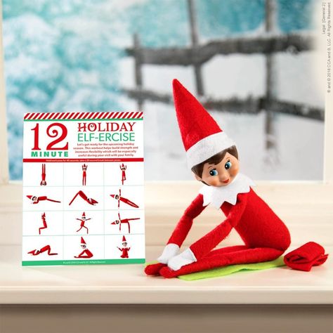 Join your Scout Elf in a free, fun 12-minute exercise circuit! Download and print this Elf on the Shelf printable and let's get moving! Elf Yoga Printable, Elf On The Shelf Yoga Printable, Elf Working Out, Elf Challenges For Kids, Elf On The Shelf Yoga, Elf Yoga, Yoga Printable, Elf Shenanigans, Winter Entertaining