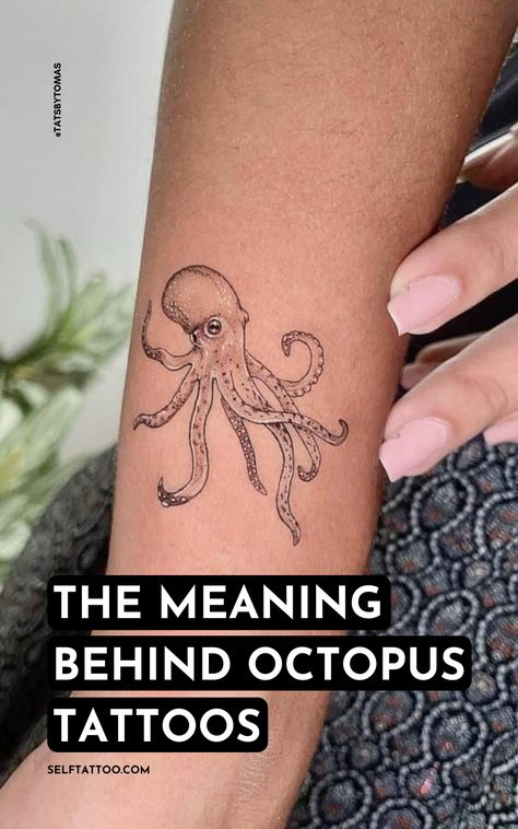 The Meaning Behind Octopus Tattoos | Octopus Tattoo Sleeve #SleepAids #SleepTech #Sleep #Snoring Small Tattoos Octopus, Meaning Of Octopus Tattoo, Octopus Tattoo Sleeve Woman, Leg Sea Tattoo, Cute Octopus Tattoo Design, Marine Inspired Tattoo, Octopus Tattoos Meaning, Octopus Tattoo Wrapped Around Arm, Octopus Holding Flowers Tattoo