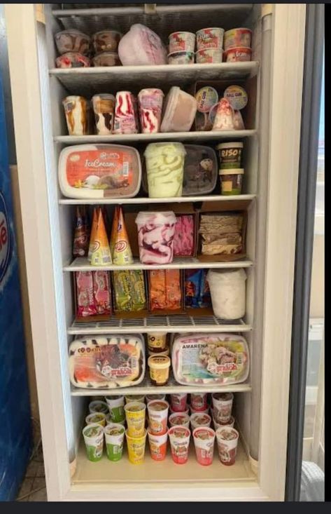 Ice Cream Fridge, Home Cinema Room, Healthy Food Motivation, Food Drinks Dessert, Apartment Decor Inspiration, Pantry Design, Dream House Interior, Mini Fridge, Food Shop