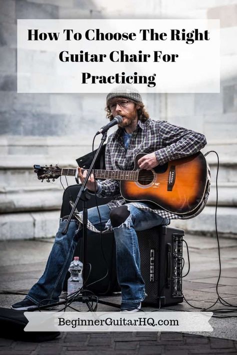 How To Choose The Right Guitar Chair For Practicing | Beginner Guitar HQ Guitar Chair Music Rooms, Guitar Practice Room, Songs Drawing, Guitar Knowledge, Guitar Chair, Guitar Things, Guitar Tricks, Music Furniture, Best Chairs