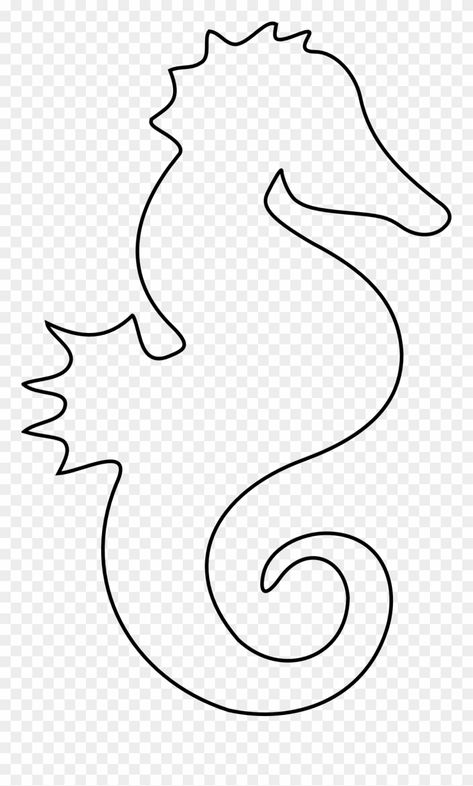 Download hd Other Popular Collections - Seahorse Template Clipart and use the free clipart for your creative project. Seahorse Stencil, Seahorse Template, Sea Horse Drawing, Seahorse Outline, Horse Template, Fish Outline, Animal Outline, Fish Template, Fish Coloring Page