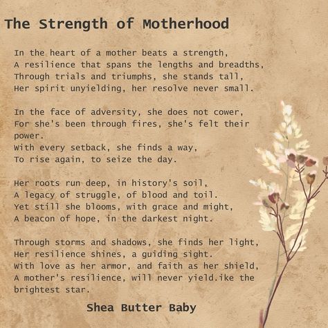 The strength of motherhood is unmatched. So here’s to our resiliency. For more follow @shea.butter.baby__ #momblogger #mommotivation #momvillage #sisterhood #mompoem #sheabutterbaby #blackmoms #momlove Motherhood Poems, Black Motherhood, Mom Motivation, Mom Poems, Beautiful Poetry, Shiva Art, Beacon Of Hope, Dark Night, Stand Tall