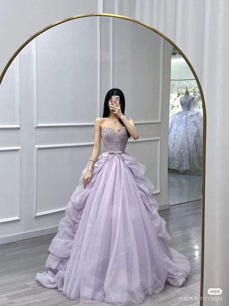 Purple Debut Dress, Dress Aesthetic Royal, Royal Aesthetic Princess Dress, Aesthetic Princess Dress, Princess Dress Aesthetic, Purple Gowns Dresses, Purple Princess Dress, Royal Ball Gowns, Purple Ball Gown