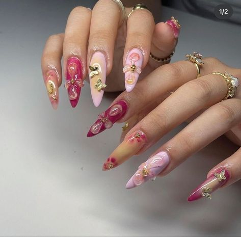 Kutek Disney, Unghie Sfumate, Custom Nails, Her Nails, Nails Set, Kali Uchis, Soft Nails, Unique Acrylic Nails, Dream Nails