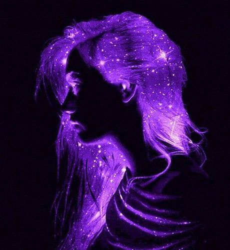 #Beauty: @tragicallybeautiful https://ift.tt/2pPonnF Purple Hair, In The Dark, Long Hair, Gif, Stars, Purple, Hair