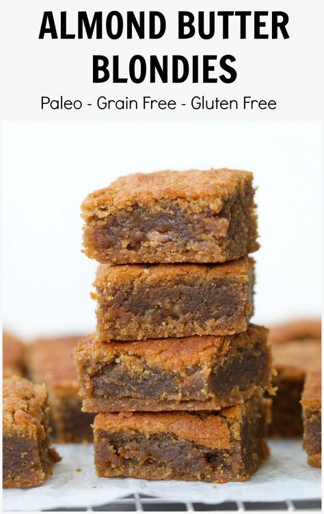 Almond Butter Blondies Taco Soup Instant Pot, Keto Taco Soup, Almond Butter Snacks, Aip Treats, Macadamia Nut Butter, Almond Butter Brownies, Soup Instant Pot, Almond Butter Recipes, Grain Free Desserts