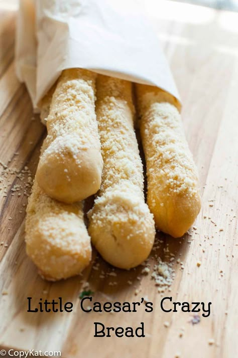 Make this copycat recipe for Little Caesar's Crazy Bread Crazy Bread Copycat Recipe, Crazy Bread, Pin Wheels, Copy Cats, Garlic Breadsticks, Bread Sticks, Copykat Recipes, Copycat Restaurant Recipes, Copycat Recipe