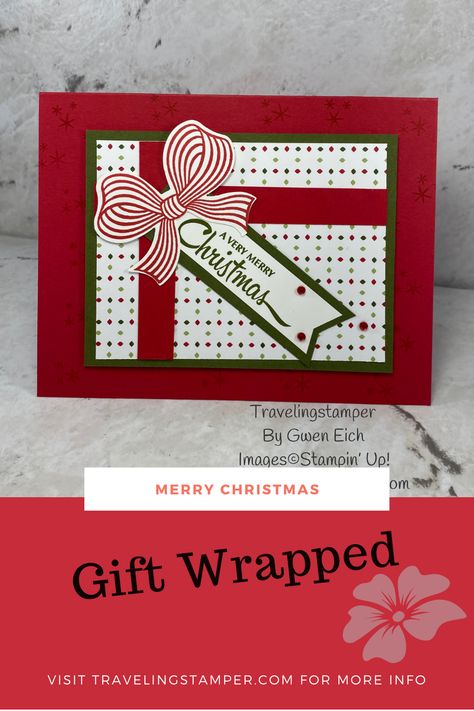 Christmas Cards With Presents On Them, Su Easy Christmas Cards, Gift Wrapped Stampin Up Cards, Stampin Up Wrapped In Christmas Cards, Stampin Up Gift Wrapped Cards, Stampin Up Bring On The Presents, Clean And Simple Xmas Cards, Stampin Up Gift Wrapped Stamp Set, Greeting Card Sketches