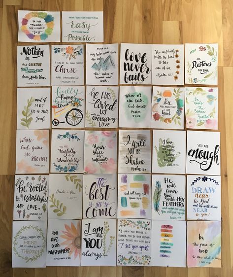 Aesthetic Bible Verse Note Cards, Sticky Note Scriptures, Bible Verse Notecards Diy, Bible Notecard Ideas, Cute Bible Verse Notecards, Cute Bible Verse Index Cards, Verse Cards Diy, Bible Verse Lettering Scripture Doodle, Bible Verse Board Diy