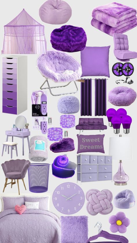 Dream Room Inspiration Purple, Pastel Purple Bedroom Ideas, Pastel Purple Room Ideas, Purple Wall Design, Room Ideas Aesthetic Purple, Room Decor Ideas Purple, Lilac Room Ideas, Purple Room Ideas Bedrooms, Purple Aesthetic Bedroom Ideas