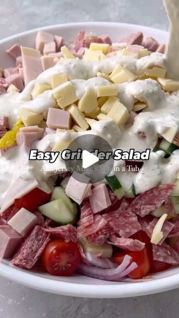 Grinder Salad Dressing, Creamy Italian Dressing, Grinder Salad, Delicious Pasta Salad, Gf Pasta, Turkey Ham, Gf Bread, Italian Salad, Iceberg Lettuce