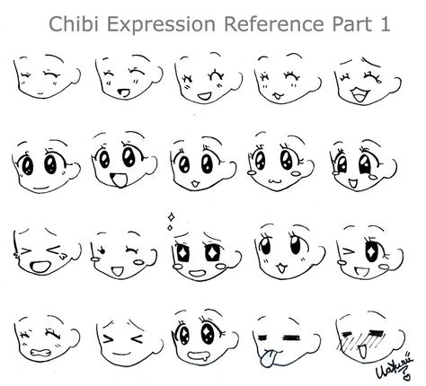 Anime Face Expressions Happy, Anime Chibi Emotions, Chibi Happy Face, Anime Happy Expression, How To Draw A Happy Face, Happy Chibi Face, Happy Face Drawing Reference, Happy Expression Reference, Chibi Face Reference