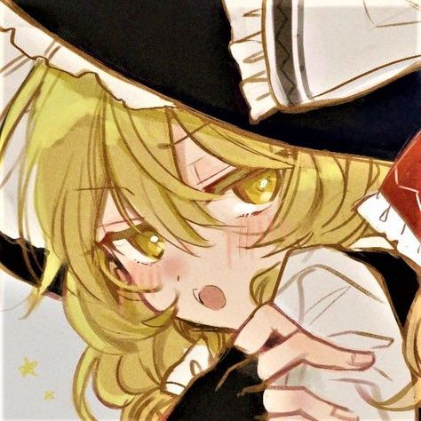 Touhou Pfp Icon, Marisa Touhou Icon, Marisa Touhou Pfp, Marisa Kirisame Pfp, Marisa Kirisame Icon, Touhou Icon, Tohou Anime, Touhou Marisa, Touhou Fanart