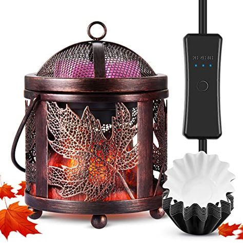 airnasa Electric Wax Melt Warmer with Timer, Auto Shut Off Wax Warmer for Scented Wax with Lid, Fragrance Oil, Scented Candle, 4 in 1 Wax Burner with 10 Wax Melt Liners & 2 Melter Dish Scentsy Wax Warmer, Electric Wax Warmer, Scented Wax Cubes, Leaves Pattern Design, Coffee Warmer, Wax Melter, Oil Candle, Wax Melt Warmer, Home Fragrance Accessories