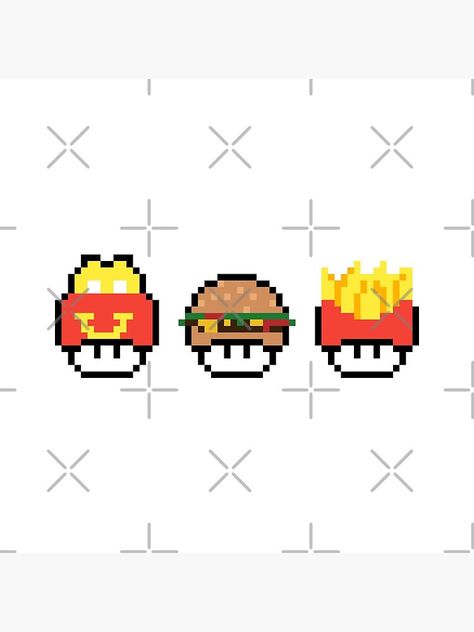 Mushroom Pixel Art, Mushroom Pixel, Burger Fries, I Hate School, Hate School, Happy Meal, Tote Bag Design, Cotton Tote Bags, Small Bags