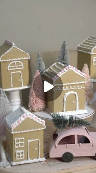 Plaid Crafts on Instagram: "These cardboard crafts look good enough to eat! Watch @iambiancaoctavia create a viral gingerbread house village with supplies from @dollartree. Follow us for more holiday Mod Podge Dollar DIY inspo!

#PlaidCrafts #ModPodge #DollarTree" Gingerbread House Village, Plaid Crafts, Dollar Diy, House Village, Cardboard Crafts, Mod Podge, Good Enough, Gingerbread House, Dollar Tree