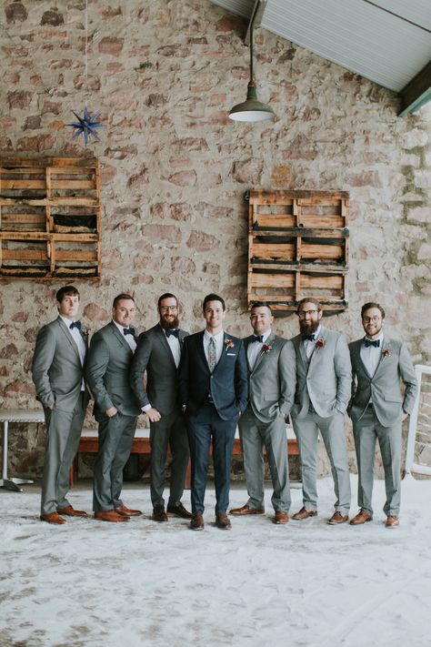 Man Of Honor Attire, Dark Grey Groomsmen, Groomsmen Attire Grey, Gray Groomsmen, Cozy Winter Wedding, Gray Groomsmen Suits, Wedding Groomsmen Attire, Groom And Groomsmen Suits, Groomsmen Grey