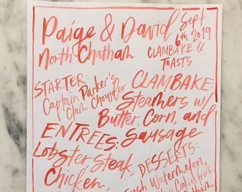 TeresaWritesThings - Etsy Menu Handwritten, Handwritten Wedding, Clam Bake, Word Count, Round Rock, Bar Menu, Yummy Eats, Menu Cards, Wedding Menu