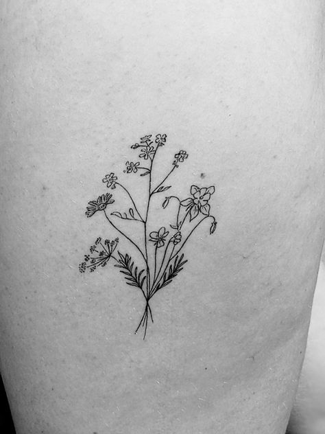 Ophelias Flowers Tattoo, Rue Flower Tattoo, Ophelia Tattoo Flowers, Hamlet Tattoo Ophelia, Ophelia Flowers Tattoo, Hamlet Ophelia Tattoo, Fennel Flower Tattoo, Tattoo Loved One Died, Withered Flower Tattoo