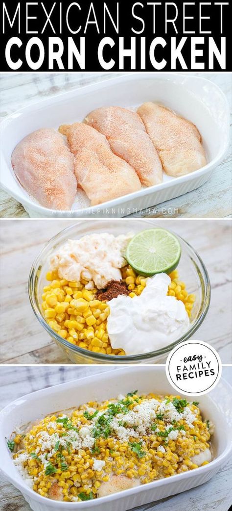 Mexican Street Corn Chicken · Easy Family Recipes Mexican Street Corn Chicken, Best Chicken Dinner, Street Corn Chicken, Dinner Mexican, Top Dinner Recipes, Corn Chicken, Easy Summer Dinners, Ground Beef Recipes Healthy, Easy Dinner Recipes Crockpot