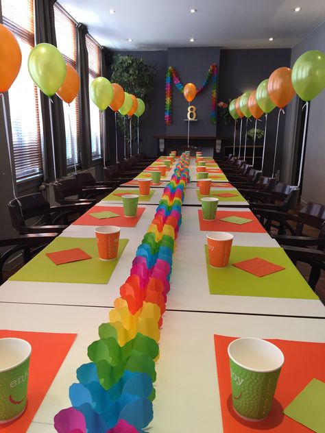 Orange Birthday Parties, Orange Birthday, Green Diy, Orange Decor, Birthday Party Balloon, Green Theme, Blue Party, Splish Splash, Orange And Green