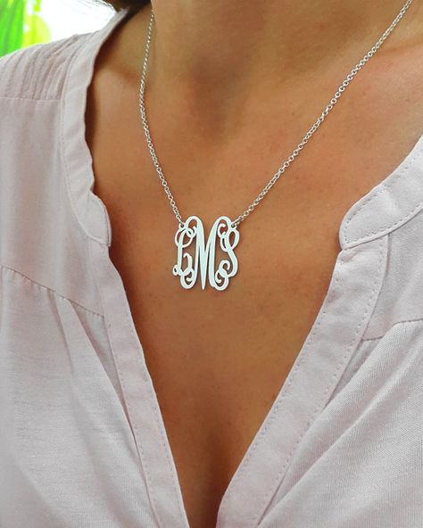 Monogram Pendant Necklace, Monogram Pendant, Letter Jewelry, Picture Pendant, Silver Monogram, Name Necklaces, Monogram Jewelry, Monogram Necklace, Monogram Gifts